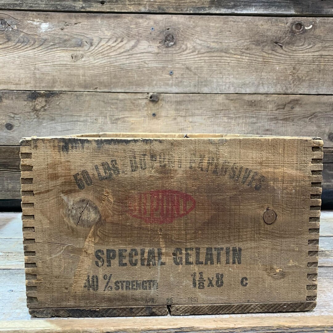 1957 Dupont Explosives, Special Gelatin, 50lbs Wood Crate - Etsy