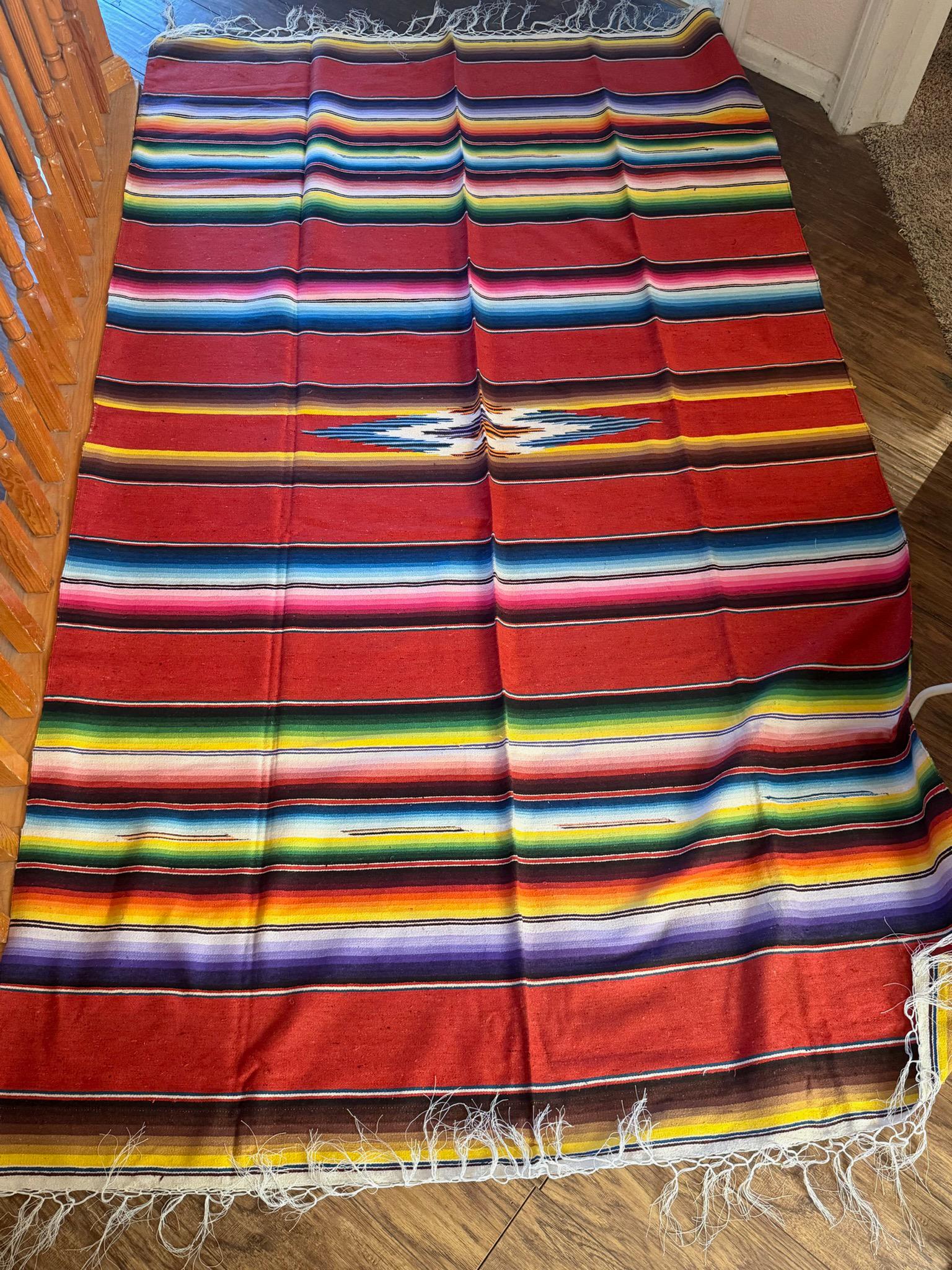 Serape Mexican Blanket Wool Saltillo - Etsy