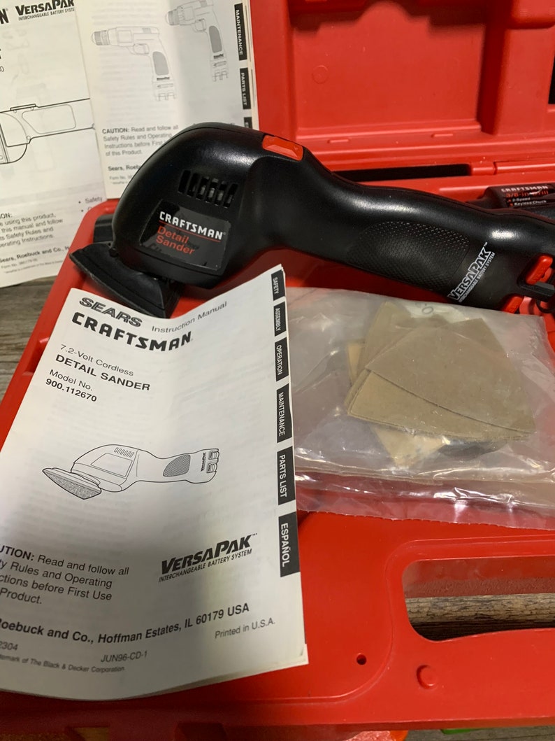 Sears Craftsman, 7.2V Versapak Tool Set, Lights, Drills, Sander, &