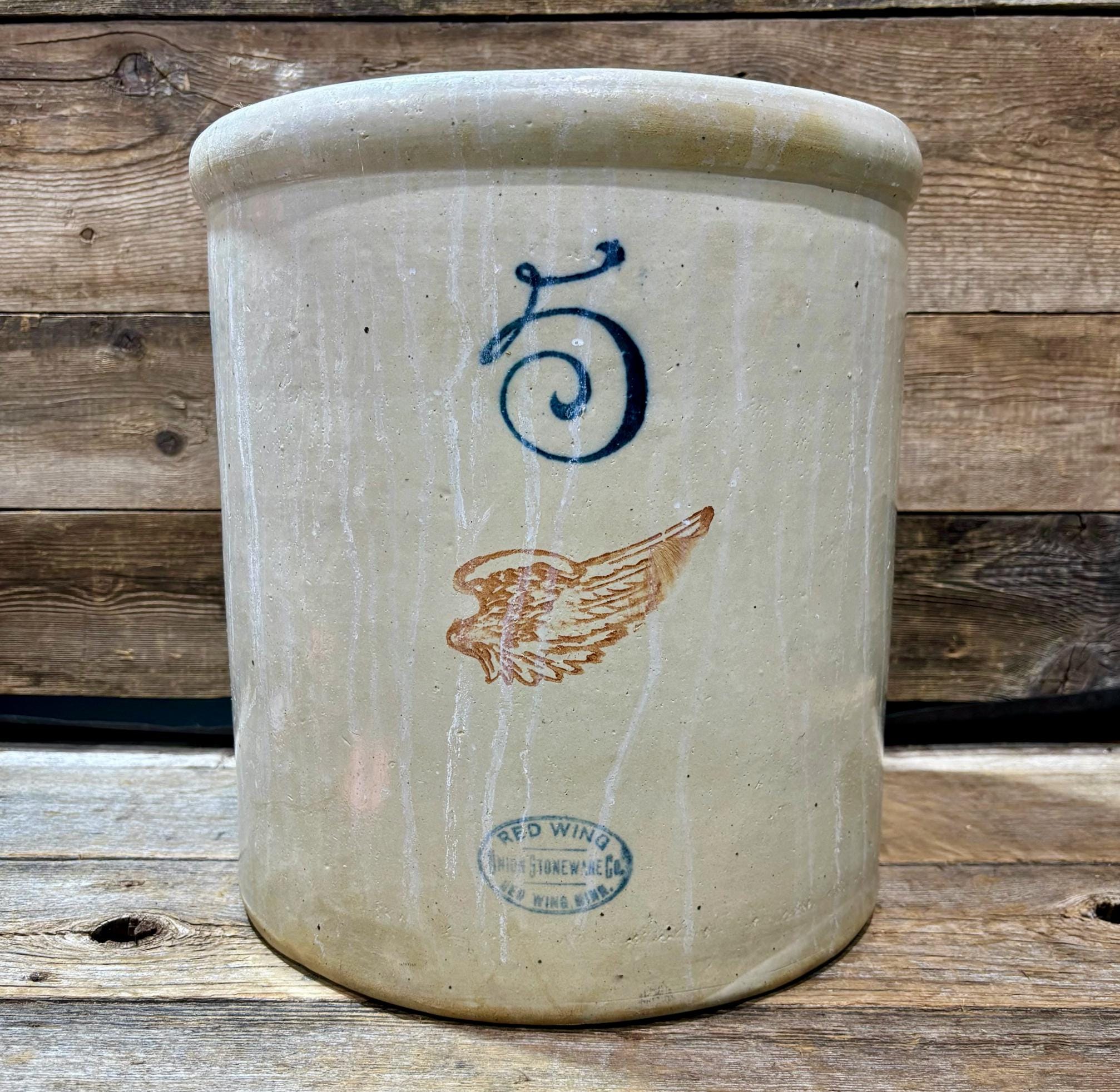 1906-30s Red Wing Union Stoneware Co., 5 Gallon Stoneware Crock - Etsy