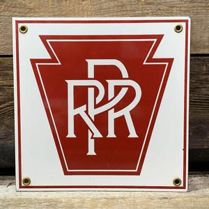 Vintage Pennsylvania Railroad, Porcelain Enameled Sign