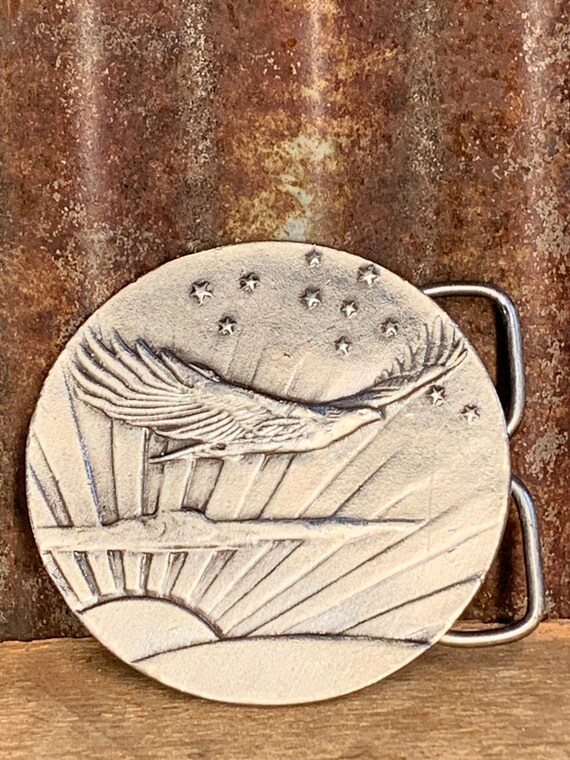 Vintage Bergamot Brass Works EAGLE Belt Buckle Gem