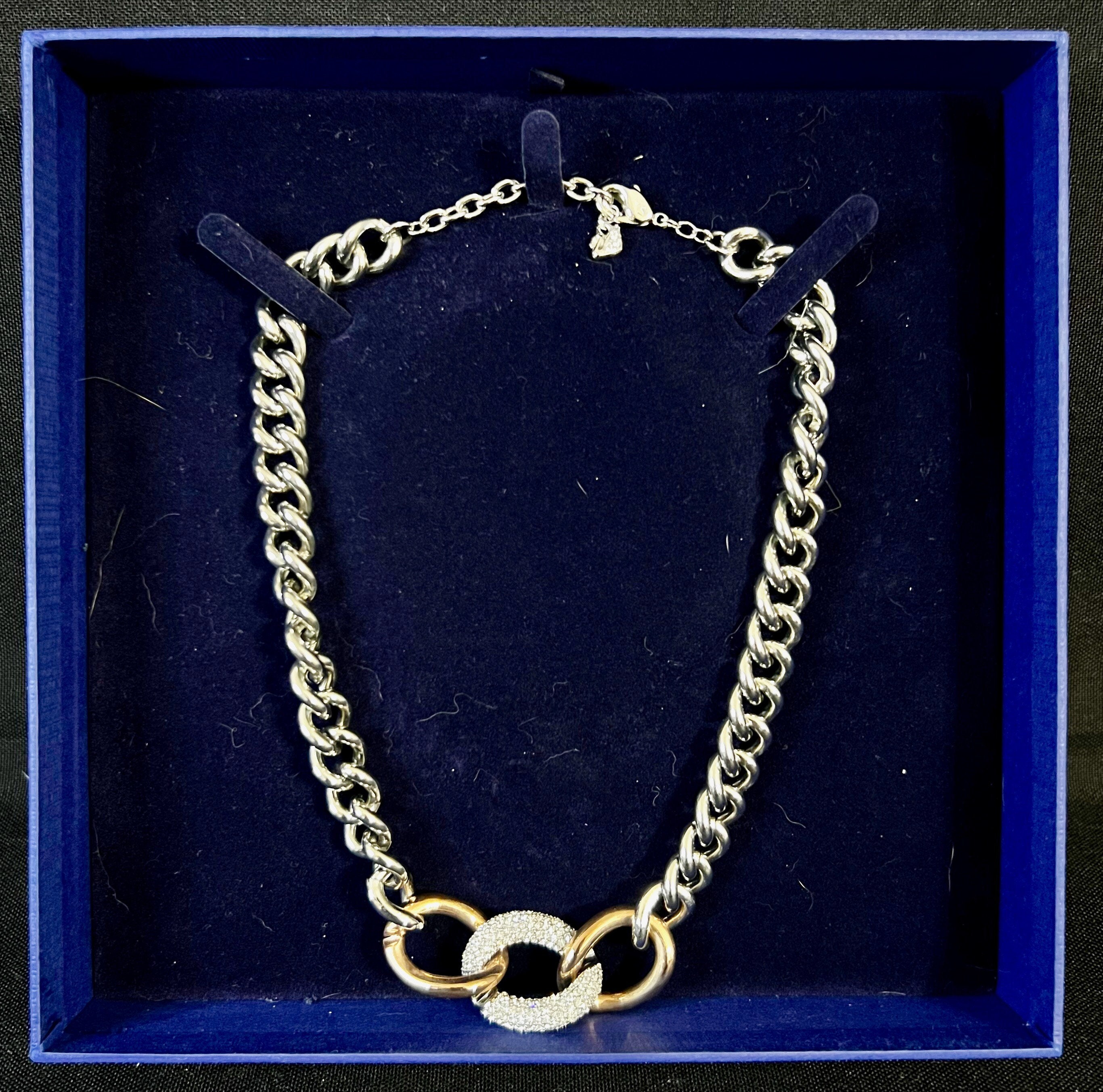 Swarovski Crystal Bound Rose Gold Palladium Plated Necklace in Box Etsy Canada