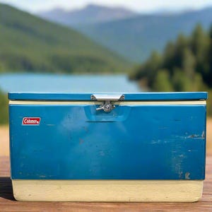1974 Coleman, 54 Quart Metal Cooler, Light Blue - Etsy
