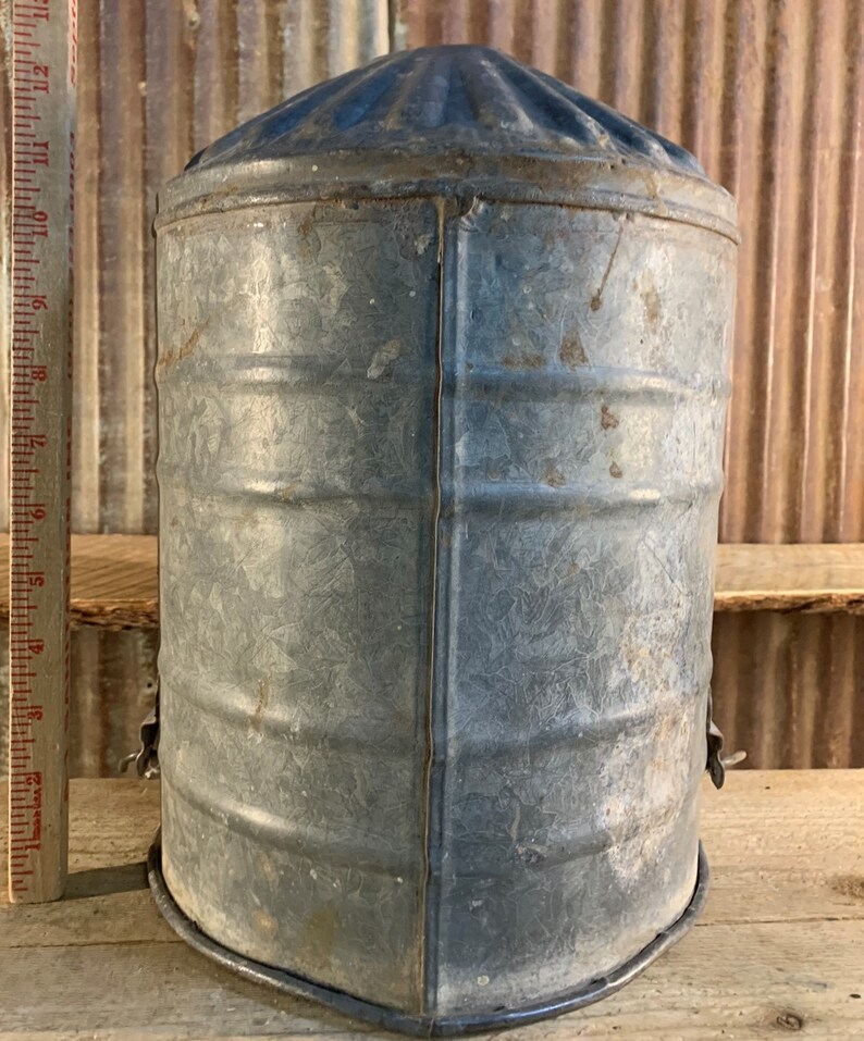 Vintage Galvanized Metal, Chicken Feeder Top, Bucket Etsy