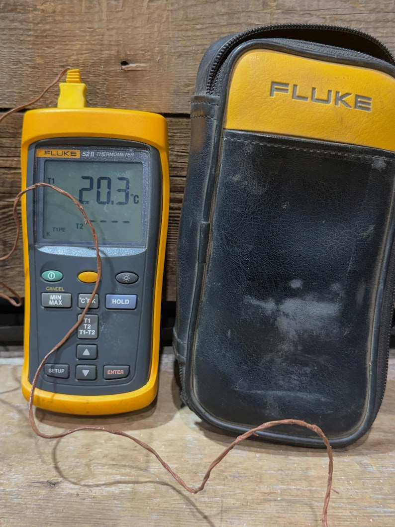 Fluke, 52 II termometer, digital, med bärväska, T & W bild 1