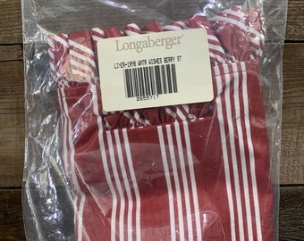 1998 Longaberger, doublure de panier, Winter Wishes, Berry Stripe, NIP