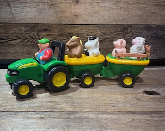 Fischer-Price, TOMY, John Deere Tierlaute Hayride Tractor, T & W