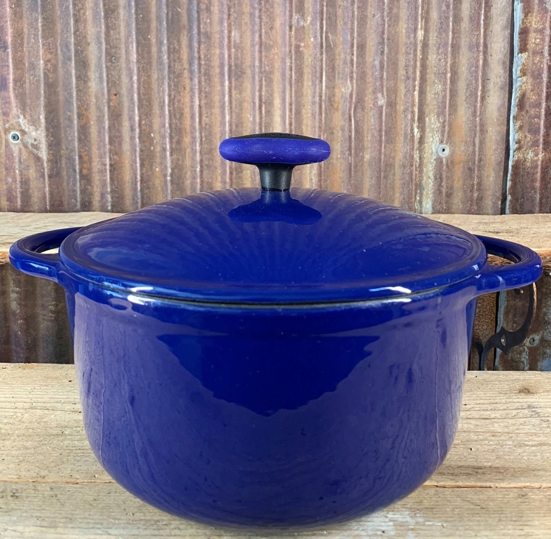 Rachael Ray Enameled Cast Iron Stock Pot Blue Etsy