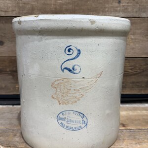 Red Wing Union Stoneware Co., anterior a la Segunda Guerra Mundial, tinaja de gres de 2 galones