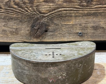 1930s-50s Metal Bait Container for Belt, "Old Pal"