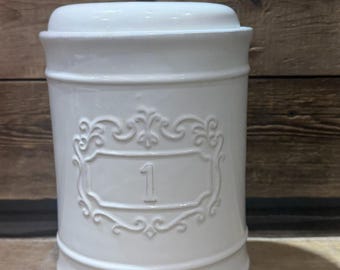 Tarro de barro, bote de cocina con pie, n.° 1, n.° 4931002, con tapa.