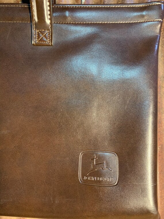 Vintage John Deere Leather Portfolio Briefcase Gem