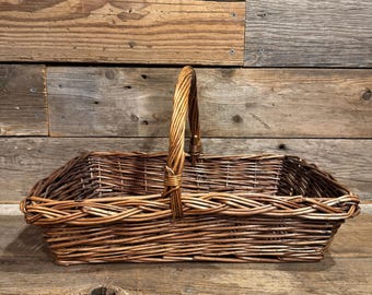 Rustic Rectangular Wicker Basket, 14" x 11"