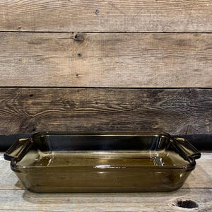 Anchor Hocking, 2QT Backform, Nr. 1031, Bernsteinbraun Glas