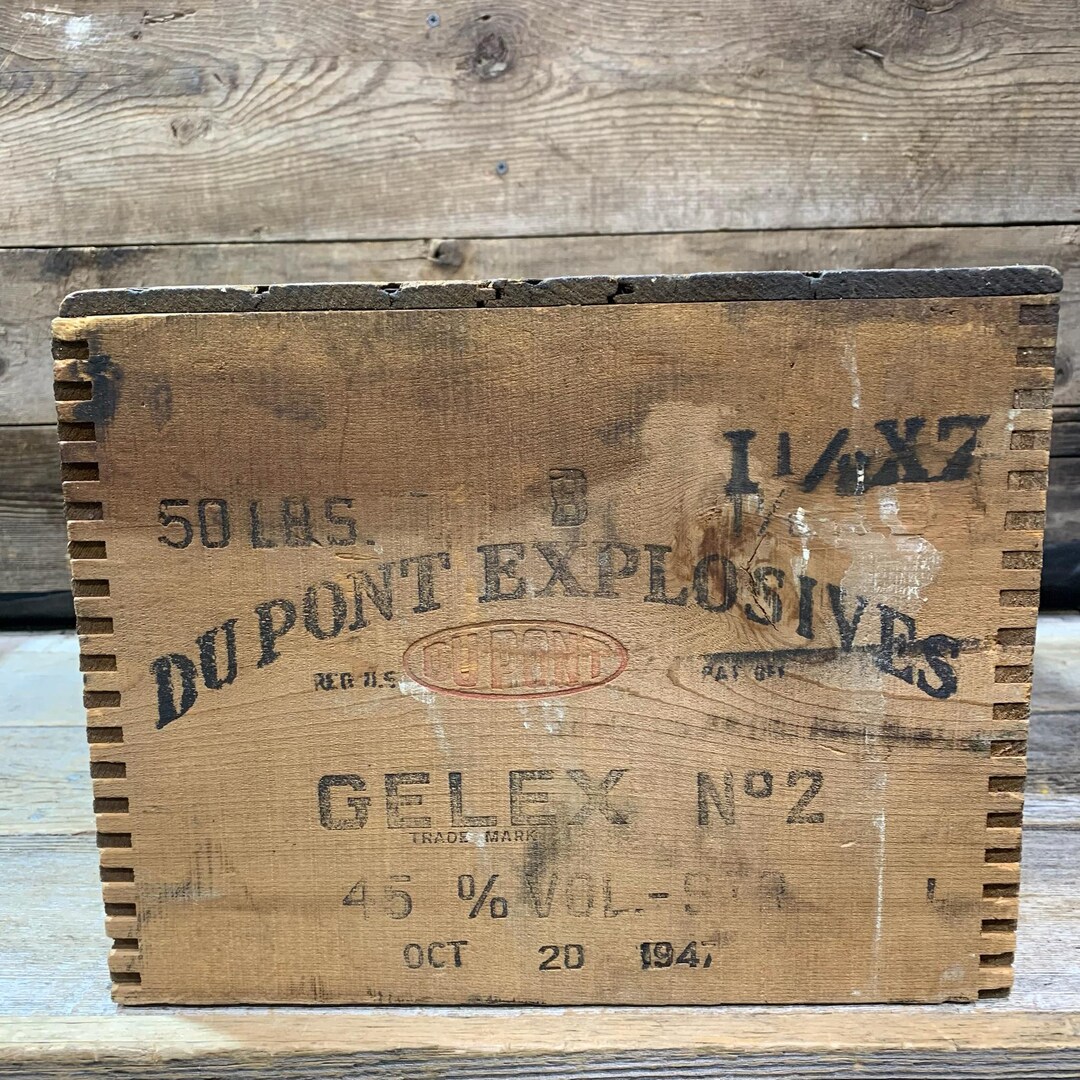 1947 Dupont Explosives, Gelex No. 2, 50lbs Wood Crate - Etsy