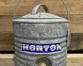 Horton, Refroidisseur d'eau de 2 gallons en métal galvanisé, avec revêtement en plastique