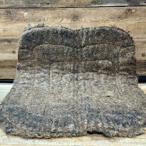 Vintage Western-Style, Wool Saddle Pad, Leather Reinforcements