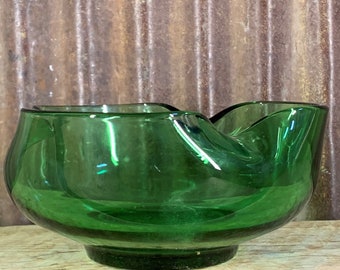 Vintage Anchor Hocking, groen glas, dipkom, 5" x 2,5"