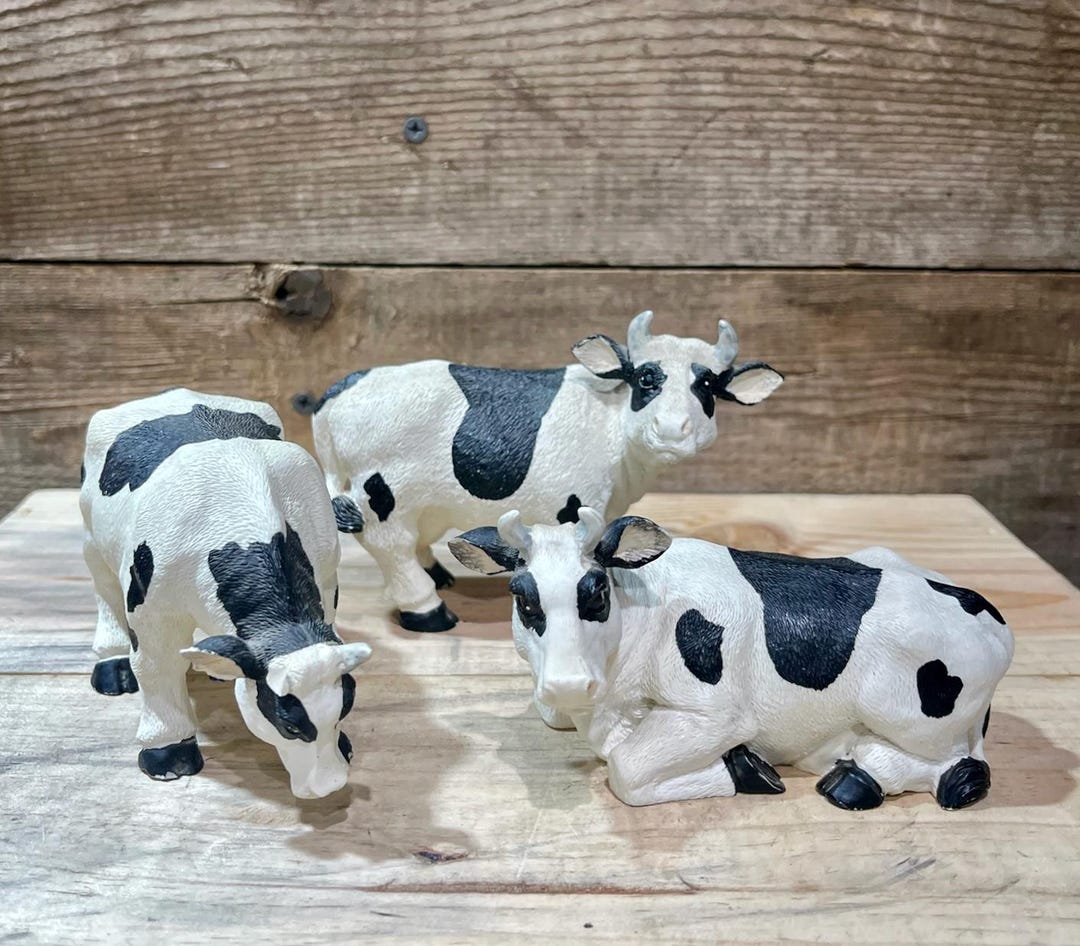 ホルスタイン牛の置物 3体セット 樹脂製 - Etsy 日本
