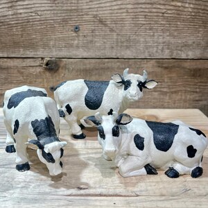 ホルスタイン牛の置物、3体セット、樹脂製 - Etsy 日本