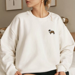 Collie Sweatshirt Embroidered Rough Collie Crewneck Unisex Dog Lover Gift Long-Haired Pullover