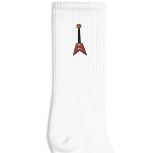 Embroidered Guitar Socks, Music Lover Gift