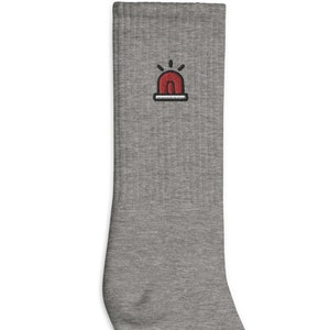 Police Cherry Embroidered Socks, Premium Embroidered Socks, Long Socks Gift - Multiple Colors