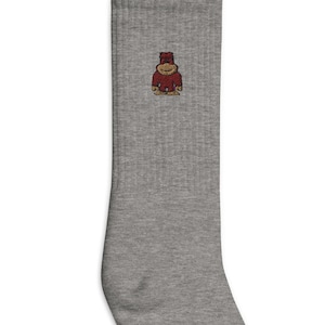 Bigfoot Embroidered Socks, Premium Embroidered Socks, Long Socks Gift - Multiple Colors
