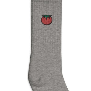 Tomato Embroidered Socks, Premium Embroidered Socks, Long Socks Gift - Multiple Colors