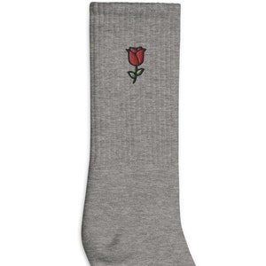 Rose Embroidered Socks, Premium Embroidered Socks, Long Socks Gift - Multiple Colors