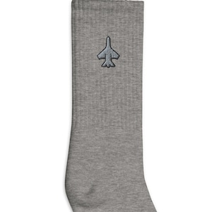 Fighter Jet Embroidered Socks, Premium Embroidered Socks, Long Socks Gift - Multiple Colors