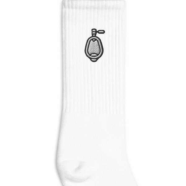 Urinal Embroidered Socks, Premium Embroidered Socks, Long Socks Gift - Multiple Colors