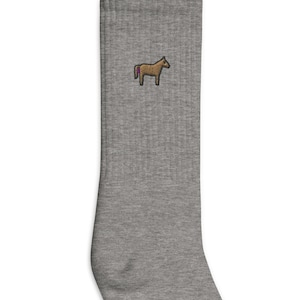 Horse Embroidered Socks, Premium Embroidered Socks, Long Socks Gift - Multiple Colors