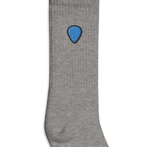 Guitar Pick Embroidered Socks, USA Made Cotton Blend