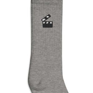Clapper Board Embroidered Socks, Premium Embroidered Socks, Long Socks Gift - Multiple Colors