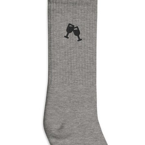 Cheers Embroidered Socks: USA Made Cotton Blend