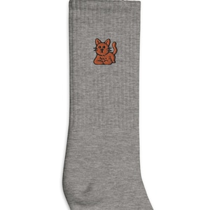 Calzini ricamati con gatto, calzini ricamati premium, calzini lunghi regalo - Colori assortiti