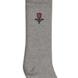 Rose Embroidered Socks, Premium Embroidered Socks, Long Socks Gift - Multiple Colors