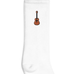 Guitar Embroidered Socks, Premium Embroidered Socks, Long Socks Gift - Multiple Colors