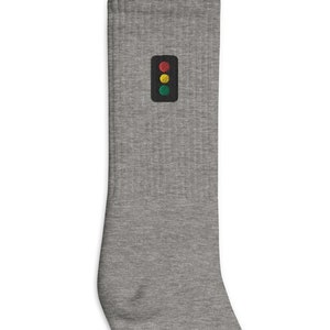 Traffic Light Embroidered Socks, Premium Embroidered Socks, Long Socks Gift - Multiple Colors