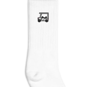 Golfkar geborduurde sokken, premium geborduurde sokken, lange sokken cadeau - meerdere kleuren