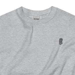 Geborduurd sweatshirt met ronde hals Moai-standbeeld Paaseiland