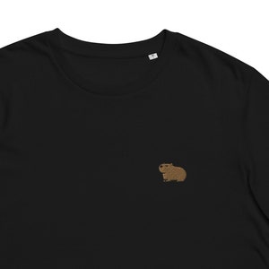 Capybara Lover Tee, Handmade Embroidered Capybara Shirt, Capybara Embroidery Gift, Stitched Capybara Gift