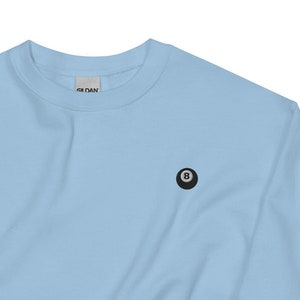 Eight Ball Embroidered Sweatshirt Gift, Cute Unisex Crewneck Sweater, Long Sleeve Pullover Sweater - Multiple Colors