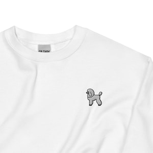 Embroidered Poodle Sweatshirt Unisex Dog Mom Crewneck Cute Poodle Dog Lover Gift Pullover Cozy Top