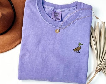 Mallard Duck Embroidered Comfort Colors T-Shirt - Unisex Tee