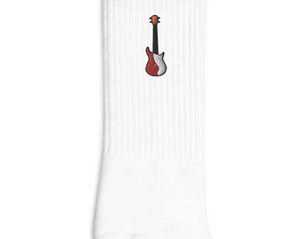 Electric Guitar Embroidered Socks, Premium Embroidered Socks, Long Socks Gift - Multiple Colors