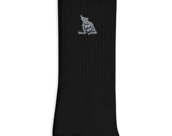 Werewolf Embroidered Socks, Premium Embroidered Socks, Long Socks Gift - Multiple Colors