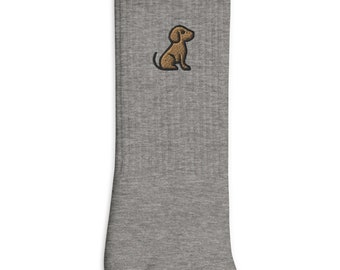 Calcetines bordados para perros cachorros, calcetines bordados premium, calcetines largos regalo - múltiples colores